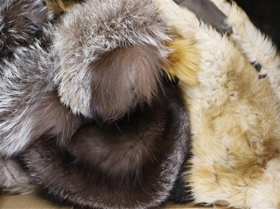 A group of assorted fur stoles